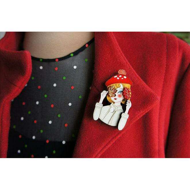 Autumn girl brooch by LaliBlue - Quirks!