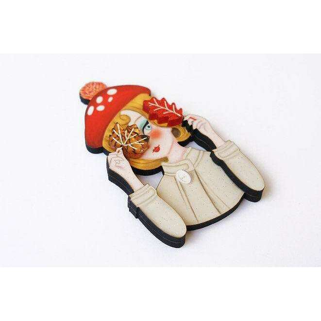 Autumn girl brooch by LaliBlue - Quirks!