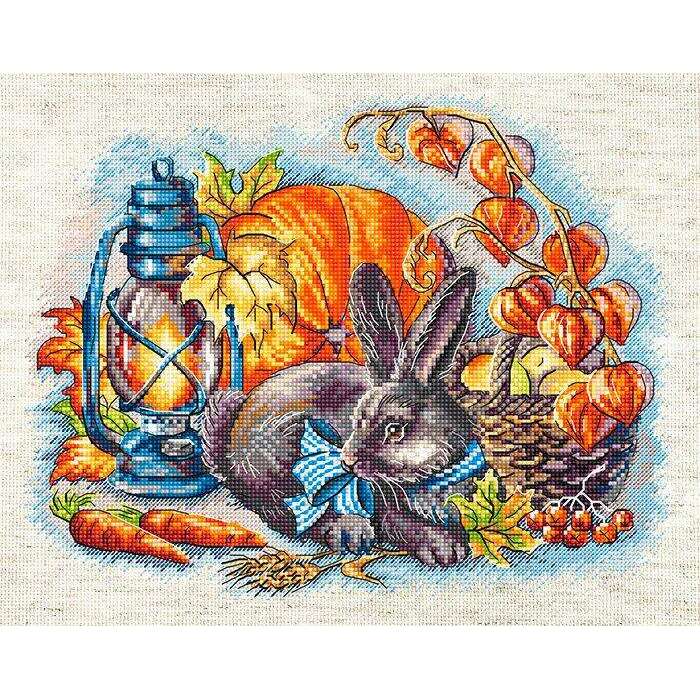 Autumn with a rabbit L8998 Counted Cross Stitch Kit
