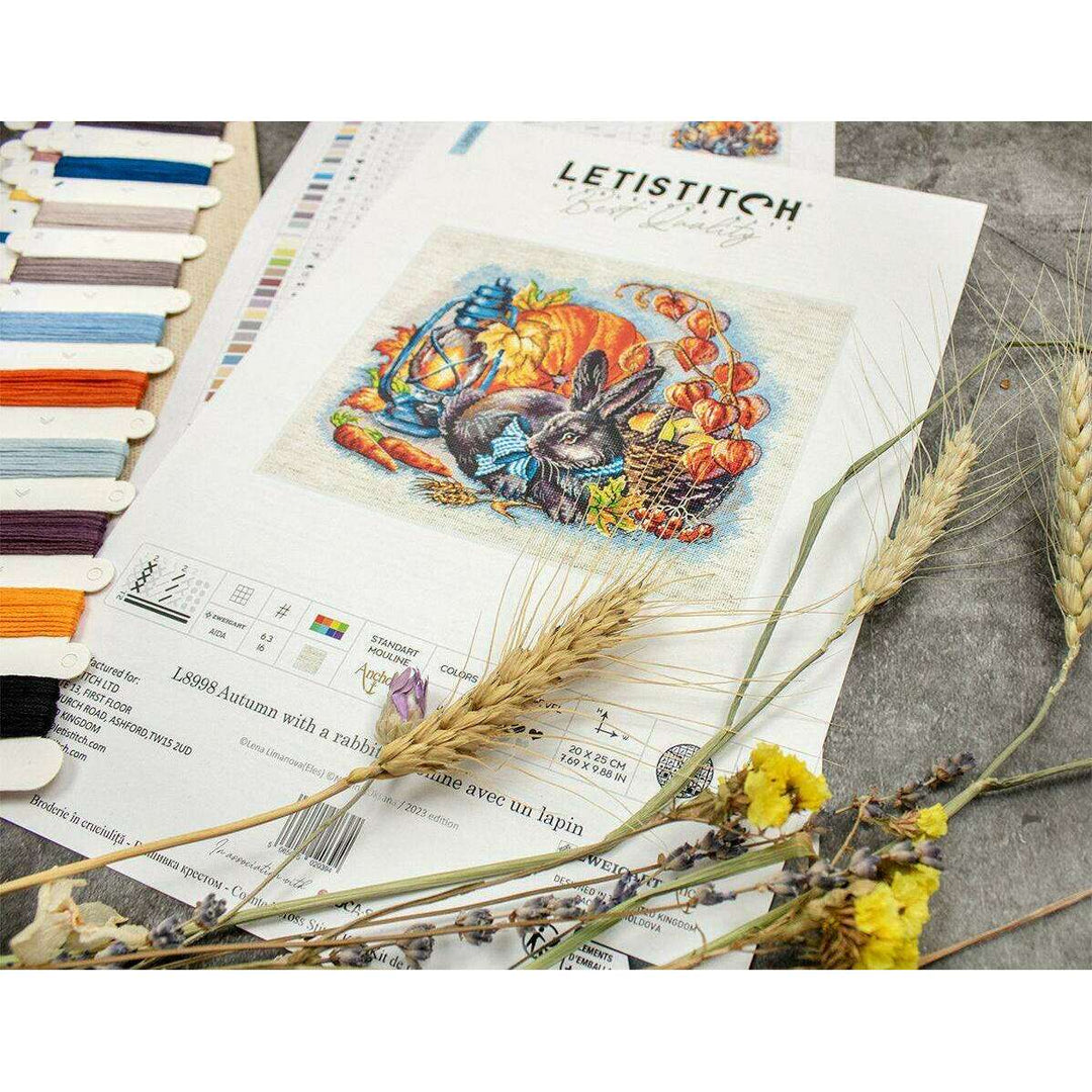 Autumn with a rabbit L8998 Counted Cross Stitch Kit