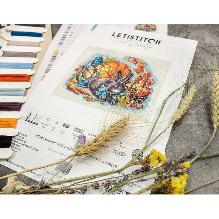 Autumn with a rabbit L8998 Counted Cross Stitch Kit