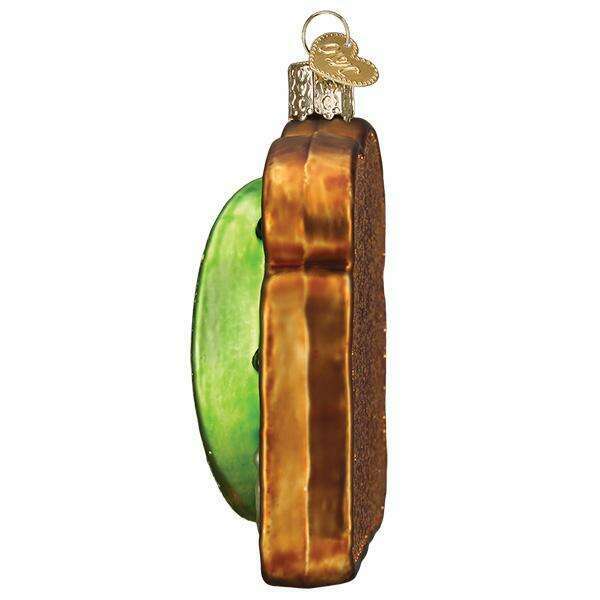 Old World Christmas Avocado Toast Blown Glass Ornament