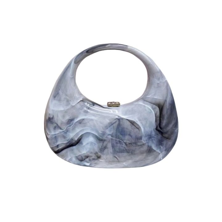 Mod Acrylic Handbag - Black Swirl