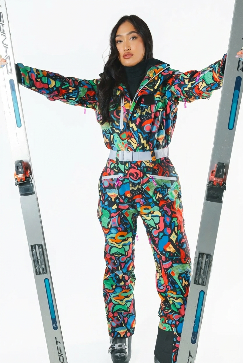 The Stairway to Heaven | Trippy Curved Fit Women's One Piece Ski Suit