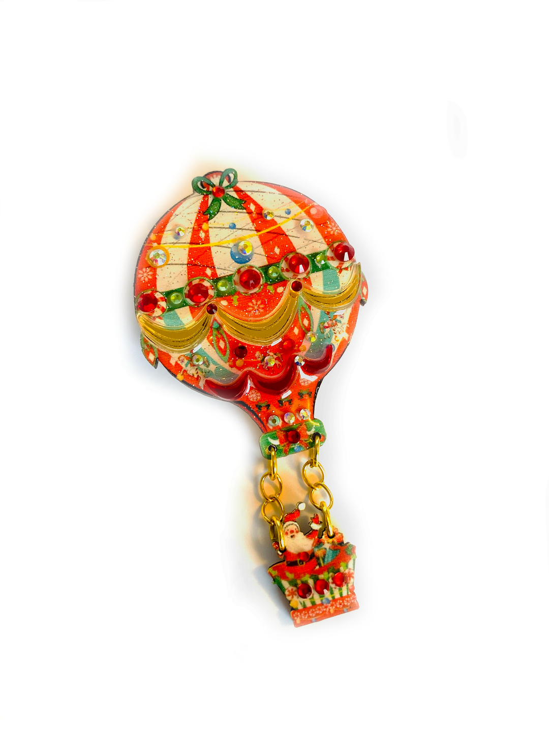 Christmas Hot Air Balloon Brooch by Rosie Rose Parker