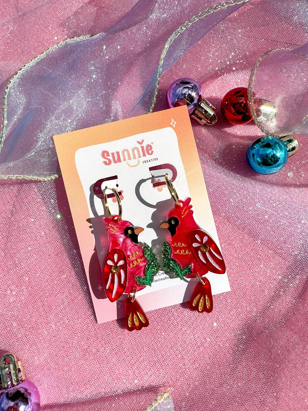 Cardinal Earrings
