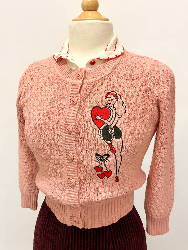 Hold On To Your Heart CROPPED Cardigan in Peach Beige