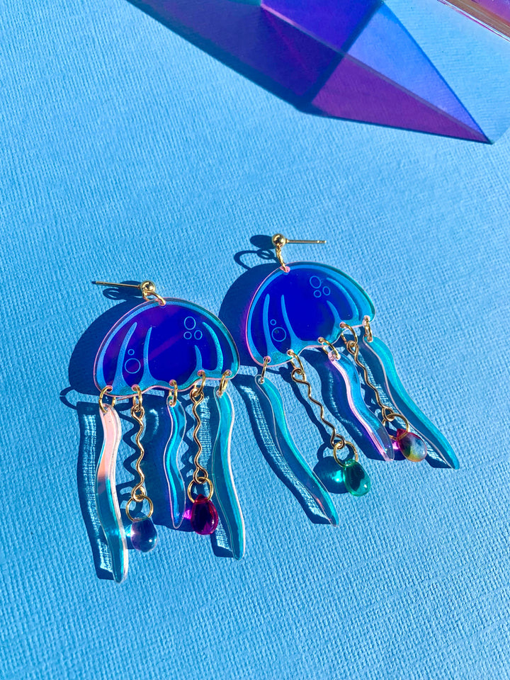 Jellyfish Acrylic Statement Earrings