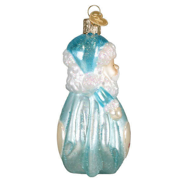 Old World Christmas Baby Boys 1st Santa Lovey Blown Glass Ornament