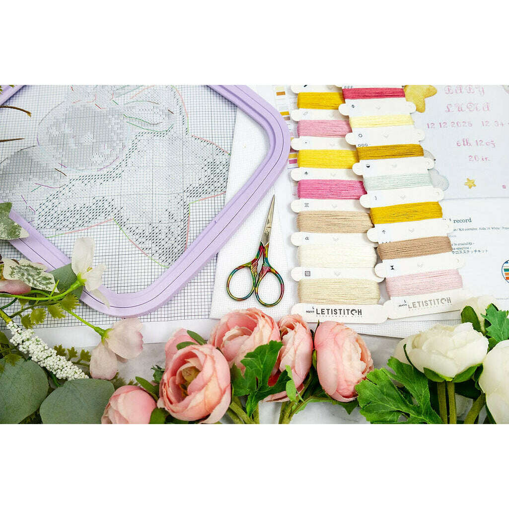 Baby Girl record L9943 Counted Cross Stitch Kit