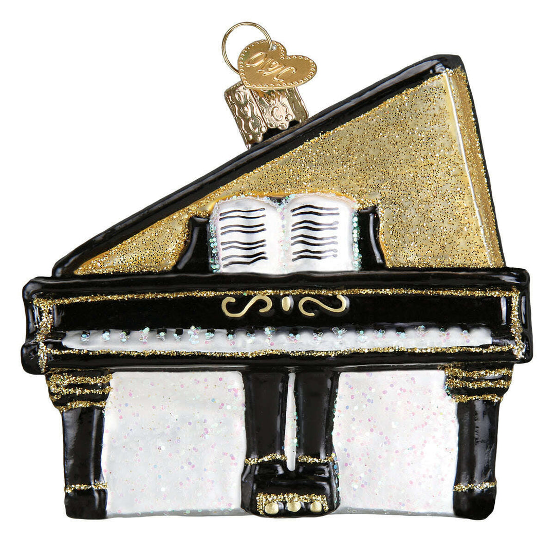 Old World Christmas Baby Grand Piano Blown Glass Ornament