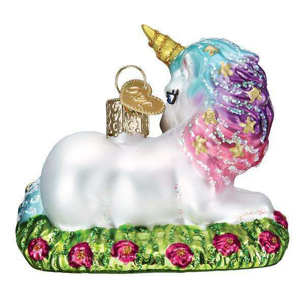Old World Christmas Baby Unicorn Blown Glass Ornament