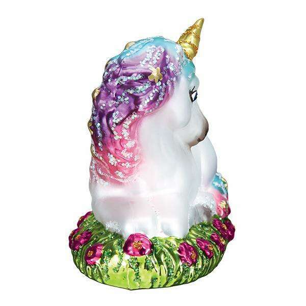 Old World Christmas Baby Unicorn Blown Glass Ornament