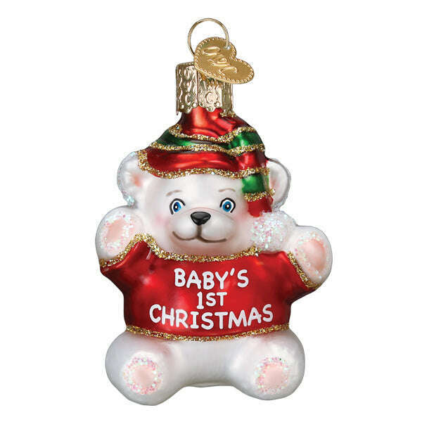 Old World Christmas Baby's 1st Christmas Blown Glass Ornament