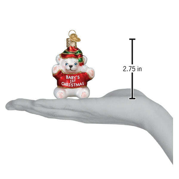 Old World Christmas Baby's 1st Christmas Blown Glass Ornament