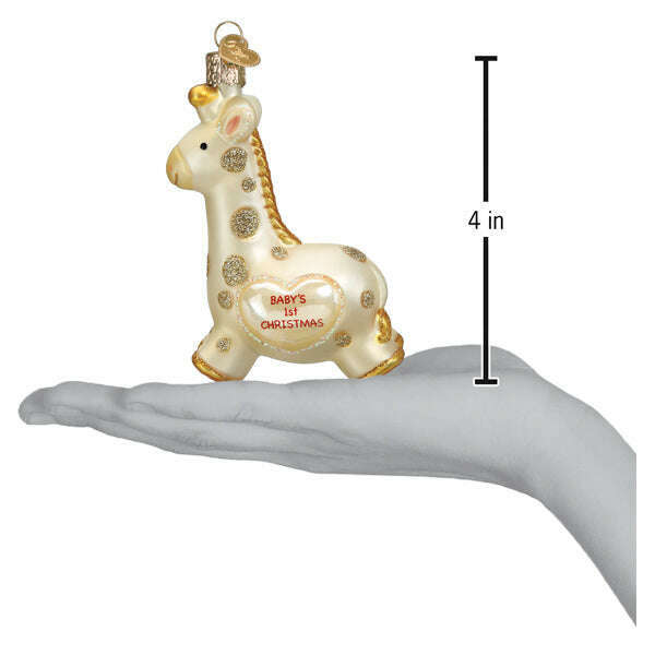 Old World Christmas Baby's First Christmas Giraffe Blown Glass Ornament