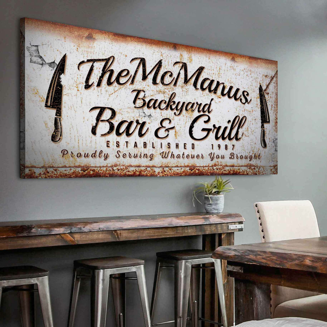 Backyard Bar & Grill Sign II