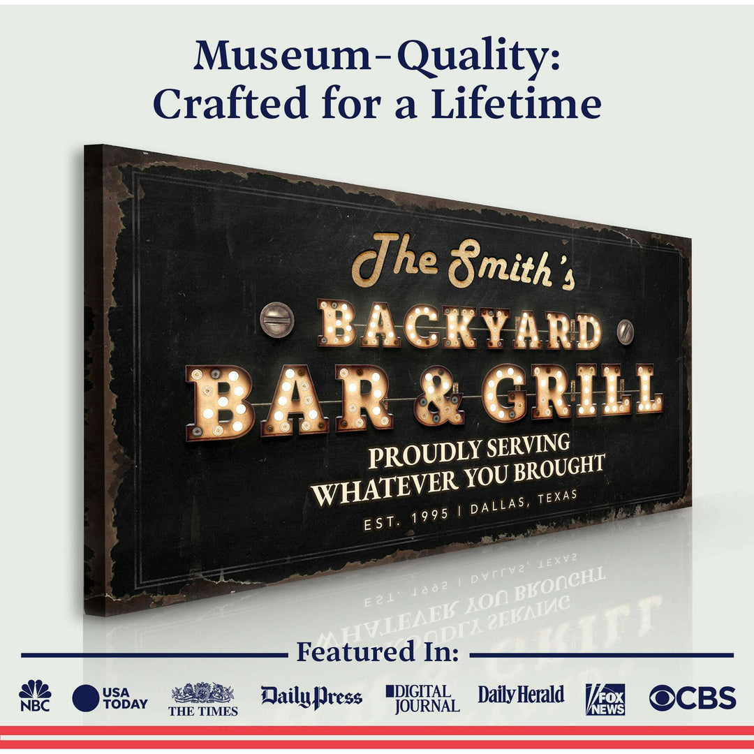 Backyard Bar & Grill Sign XVIII