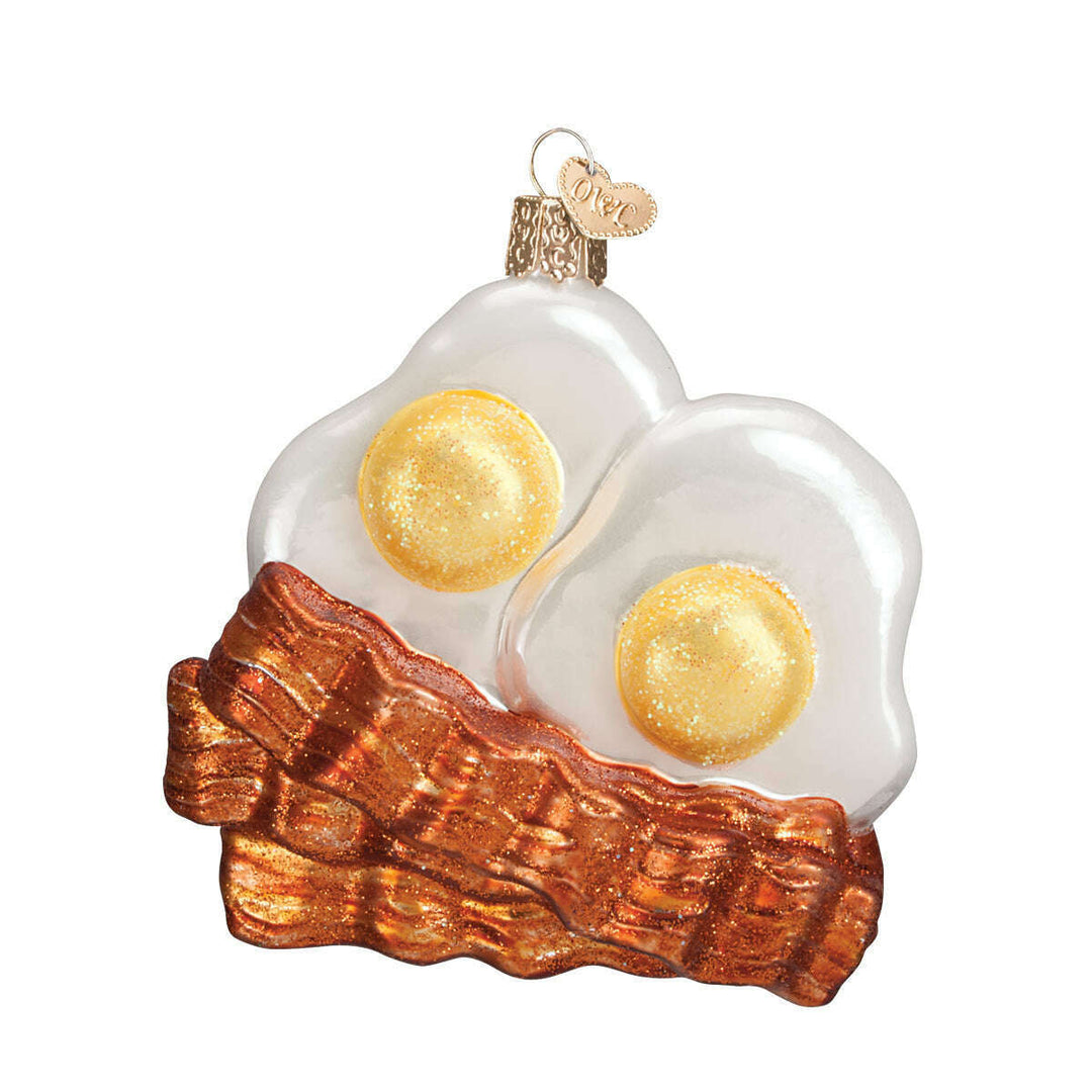 Old World Christmas Bacon and Eggs Blown Glass Ornament