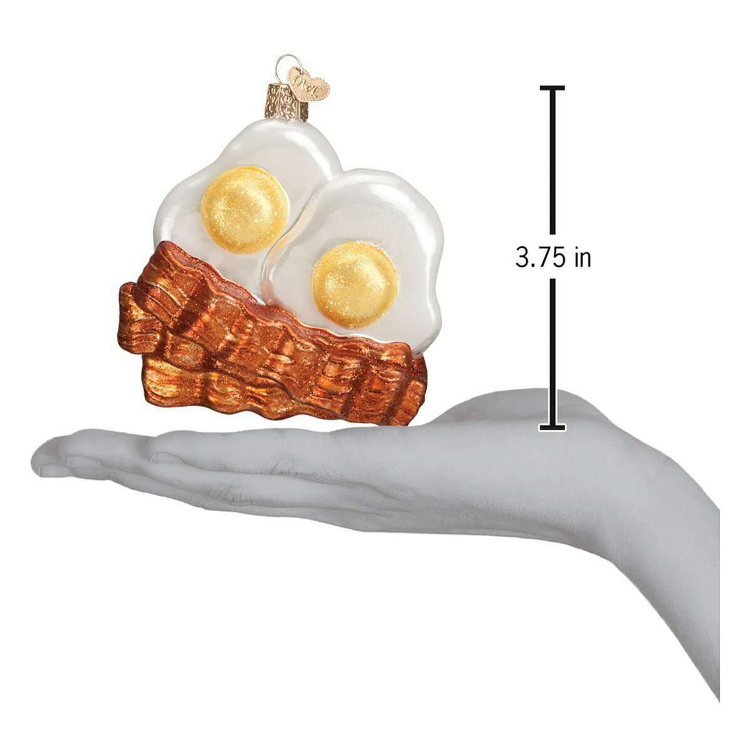 Old World Christmas Bacon and Eggs Blown Glass Ornament