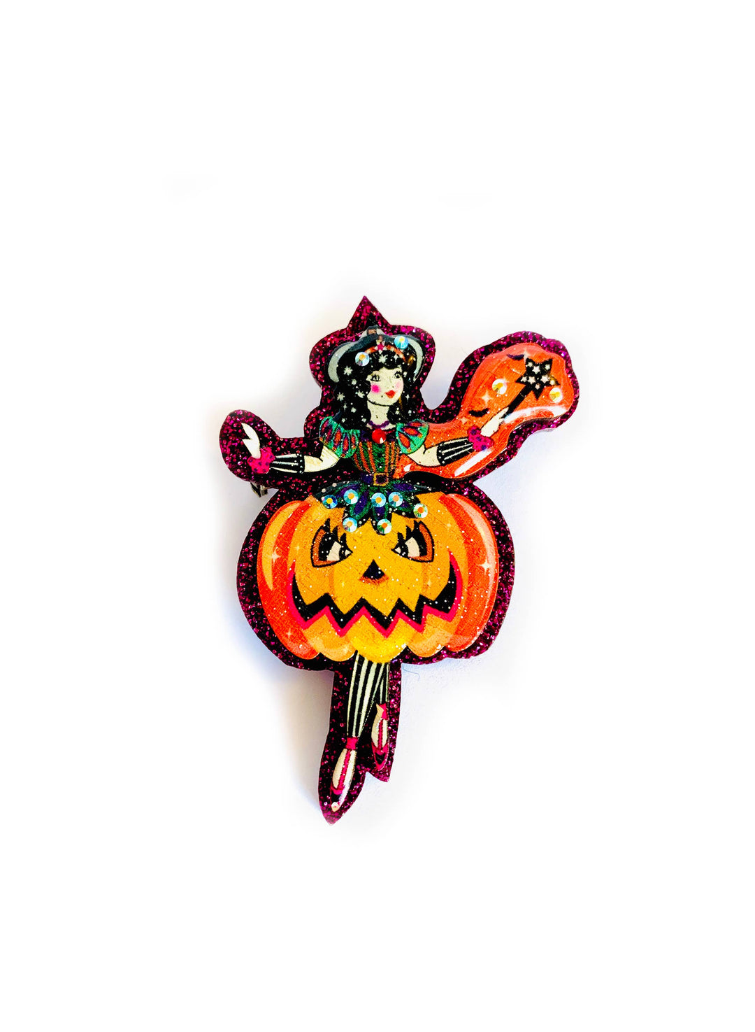 Pumpkin Fairy Brooch by Rosie Rose Parker