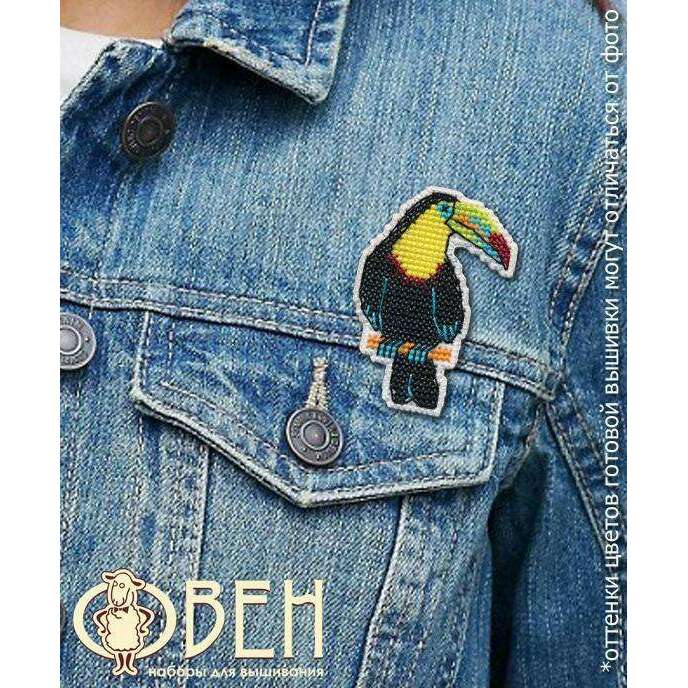 Badge - toucan 1318 Plastic Canvas Counted Cross Stitch Kit