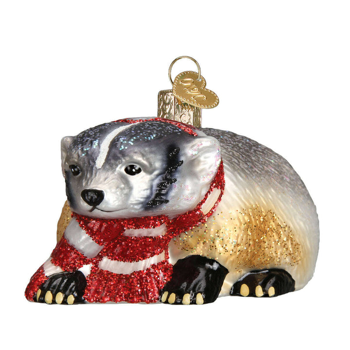 Old World Christmas Badger Blown Glass Ornament