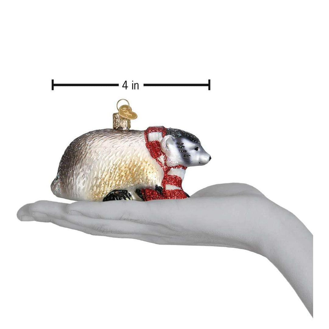Old World Christmas Badger Blown Glass Ornament