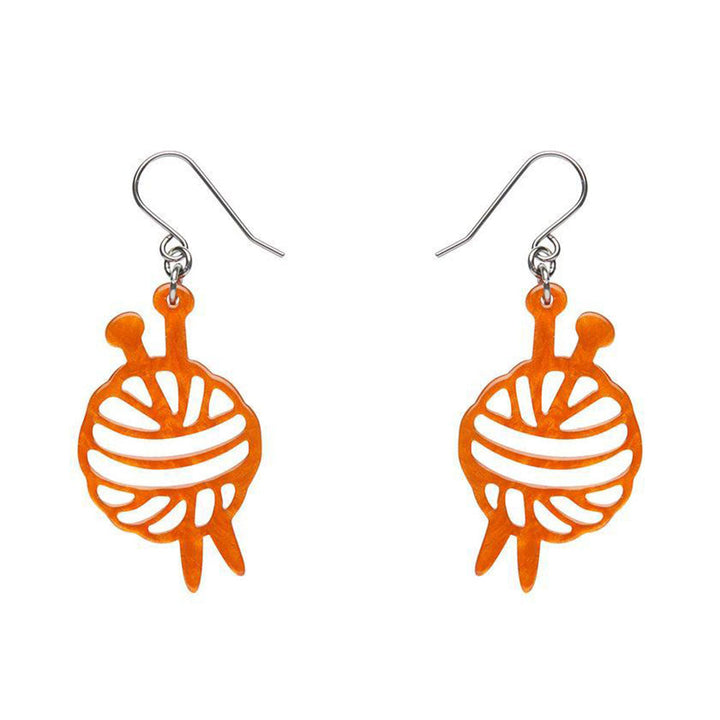 Ball Of Yarn Ripple Drop Earrings - Orange (3 Pack) by Erstwilder image