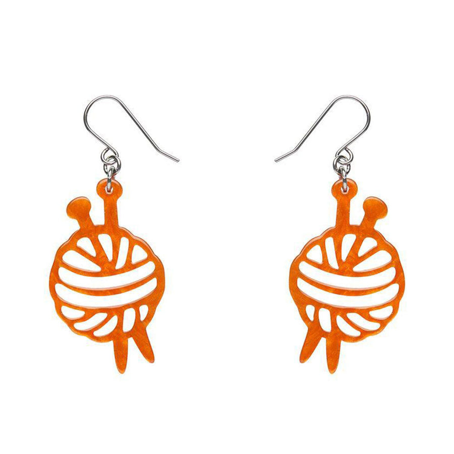 Ball Of Yarn Ripple Drop Earrings - Orange (3 Pack) by Erstwilder image