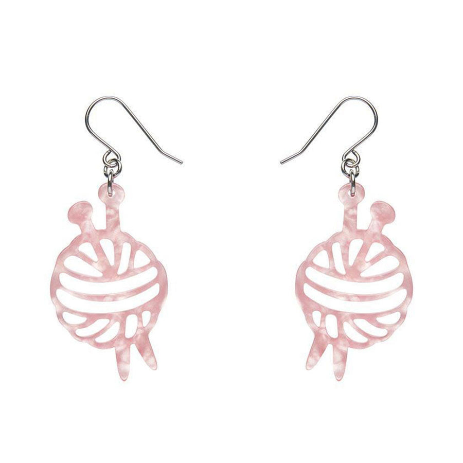 Ball Of Yarn Ripple Drop Earrings - Pink (3 Pack) by Erstwilder image