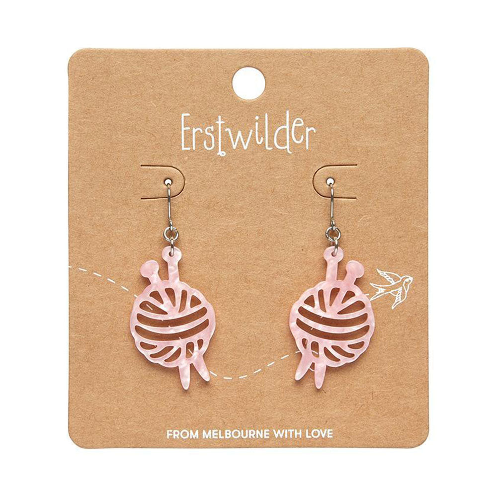 Ball Of Yarn Ripple Drop Earrings - Pink (3 Pack) by Erstwilder image 1