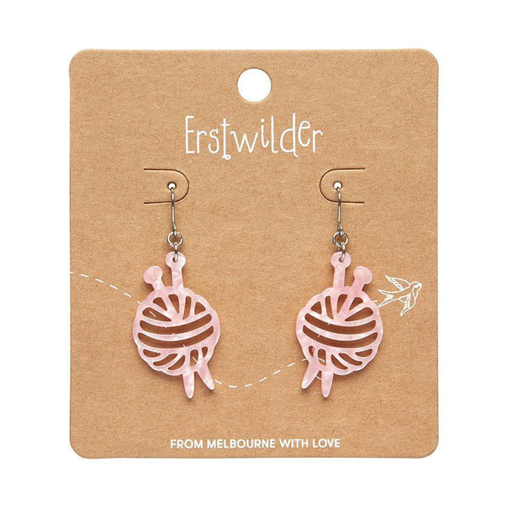 Ball Of Yarn Ripple Drop Earrings - Pink (3 Pack) by Erstwilder image 1