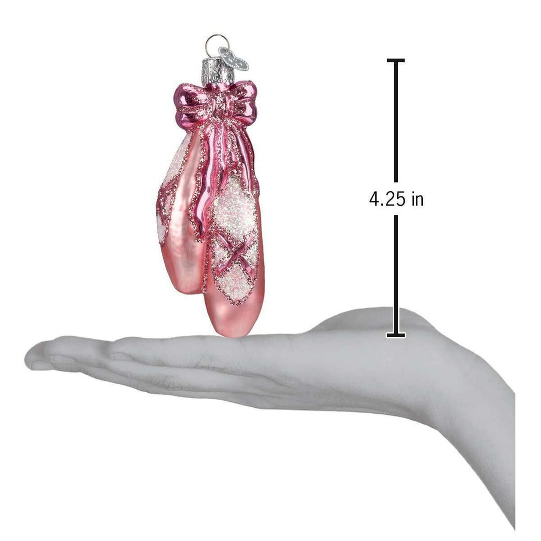 Old World Christmas Ballet Toe Shoes Blown Glass Ornament
