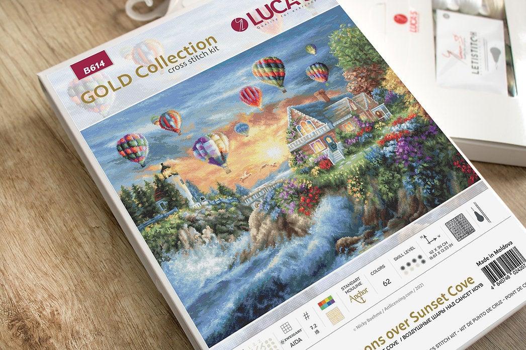 Balloons over Sunset Cove B614L Counted Cross-Stitch Kit