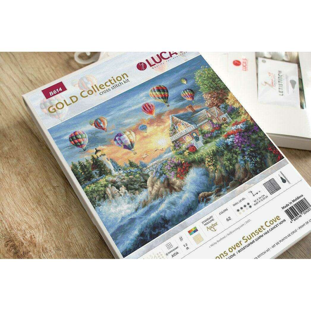 Balloons over Sunset Cove B614L Counted Cross-Stitch Kit