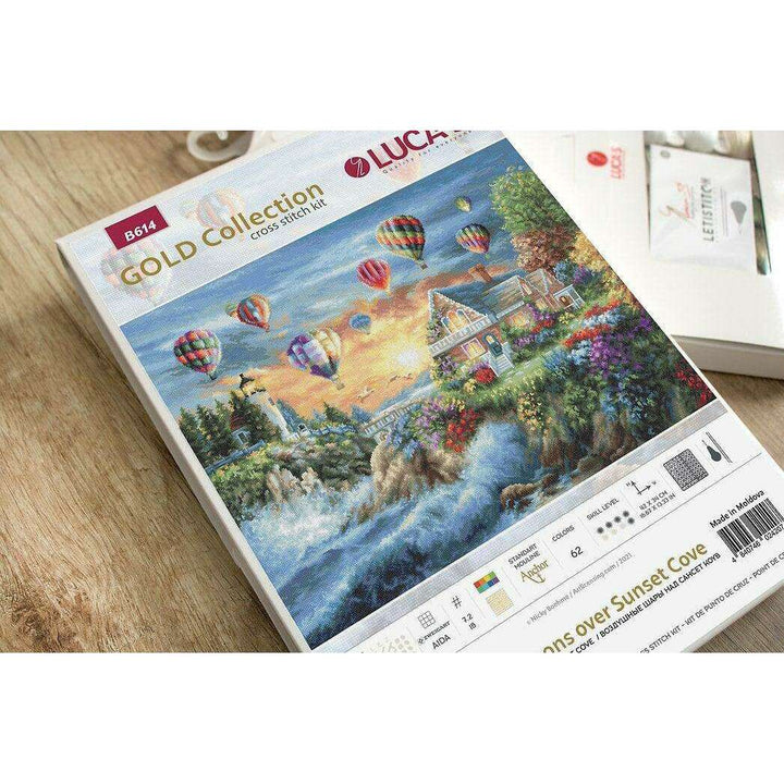 Balloons over Sunset Cove B614L Counted Cross-Stitch Kit