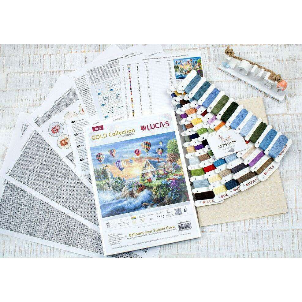 Balloons over Sunset Cove B614L Counted Cross-Stitch Kit