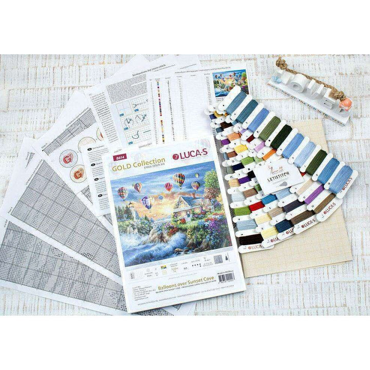 Balloons over Sunset Cove B614L Counted Cross-Stitch Kit