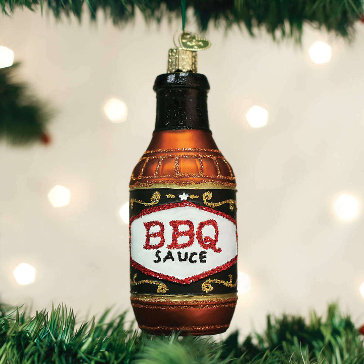 Old World Christmas Barbecue Sauce Blown Glass Ornament