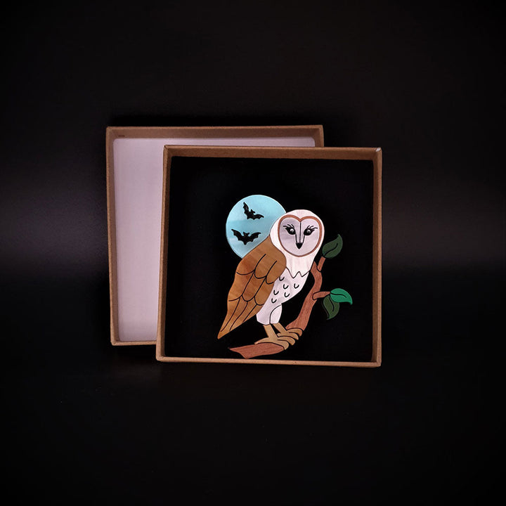 Barn Owl Brooch by Cherryloco Jewellery 4