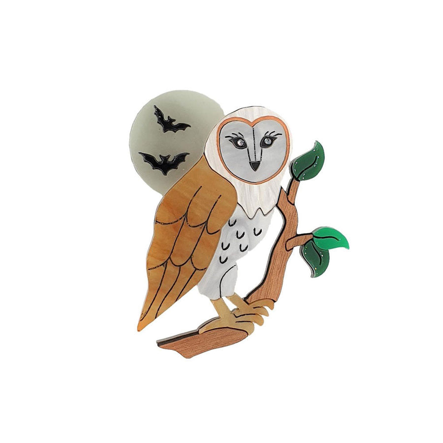 Barn Owl Brooch by Cherryloco Jewellery 1