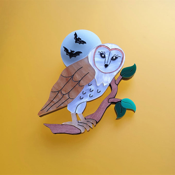 Barn Owl Brooch by Cherryloco Jewellery 5