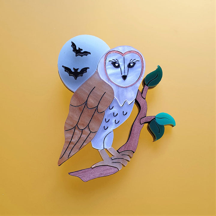 Barn Owl Brooch by Cherryloco Jewellery 6
