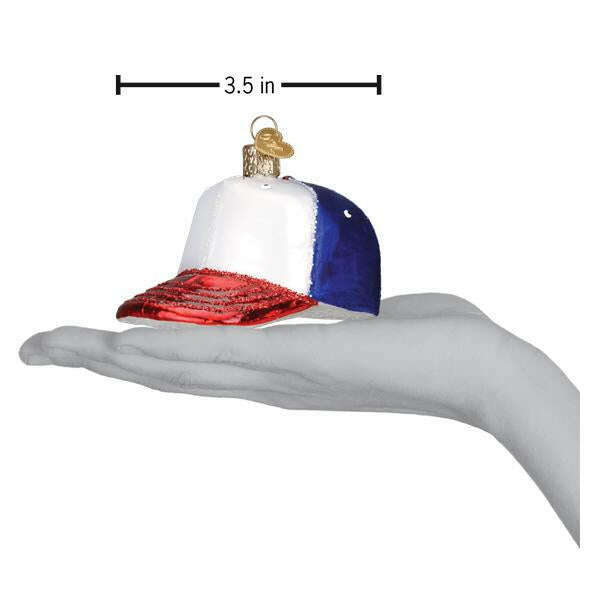 Old World Christmas Baseball Cap Blown Glass Ornament