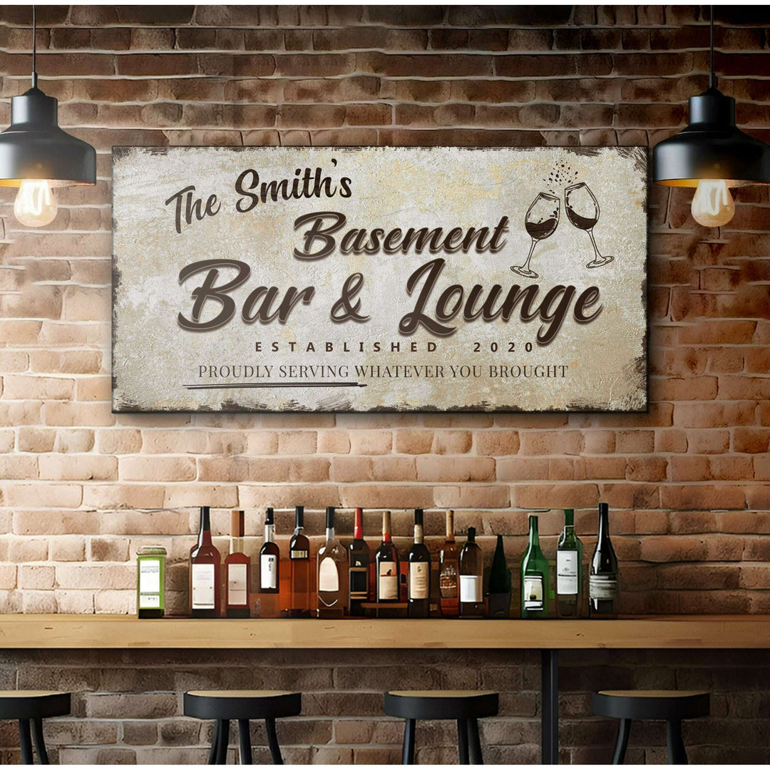 Basement Bar And Lounge Sign II