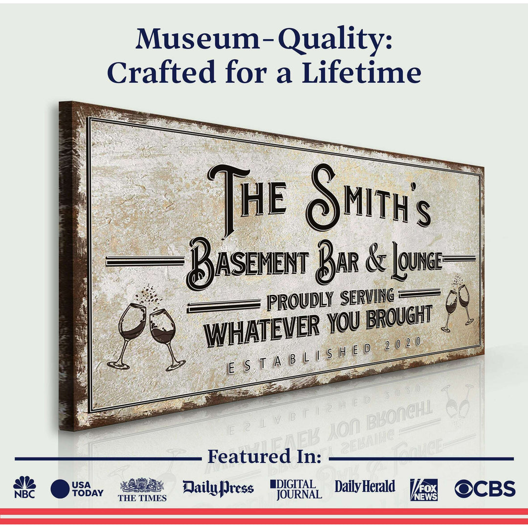 Basement Bar And Lounge Sign