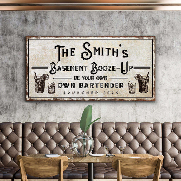 Basement Booze Up Sign
