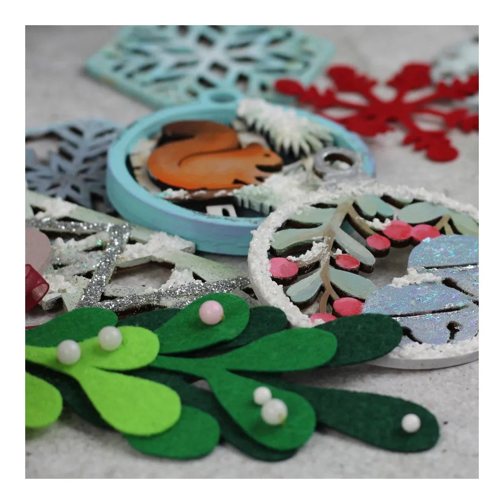 Rosa Talent Winter Story 7 - Set of bases for decoration on fiberboard. 3.54*3.15 inches. 3pcs.