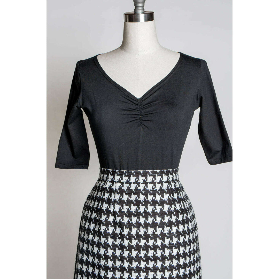 Basic Pencil Skirt- Houndstooth